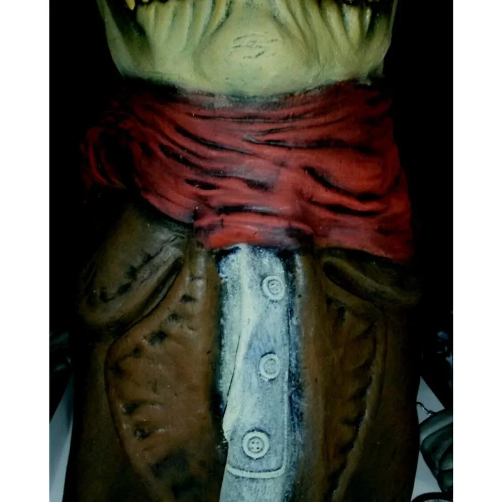 NW scary mask Cowboy SKULL LATEX DELUXE FULL HEAD RUBIES 3389 HARD 2 FINE VINTAG